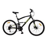 Vtt tout suspendu speedbike - 26 - cadre mixte - 21 vitesses - noir&vert