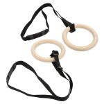 Vvikizy - 1 paire danneaux de gymnastique en bois avec sangles � boucle r�glables capacit� de 330 lb ...