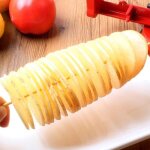 Coupe - pommes de terre en spirale - vvikizy - rouge - acier inoxydable - manivelle - outil de dcoupe ...