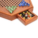Jeu de soci�t� - vvikizy - jeu de dames hexagonal - 60 billes de verre - 6 couleurs - 2 joueurs ou plus ...