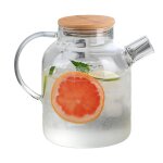 Pichet  eau - vvikizy - 1800ml - verre borosilicate - couvercle en bambou - filtre intgr