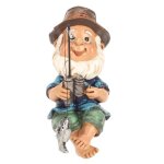 Vvikizy statue nain de jardin pêcheur drôle résistant aux uv pour décoration extérieure Vvikizy statue nain de jardin pêcheur drôle résistant aux uv pour décoration extérieure