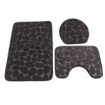 Vvikizy tapis de couverture pour abattant de toilettes ensemble de 3 tapis de salle de bain en forme ...