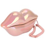 Vvikizy telephone maison bureau t�l�phone fixe forme bouche l�vres (rose color�)