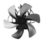 Ventilateur de po�le - vvikizy - 6 pales - fix� sur tuyau de chemin�e - silencieux - noir