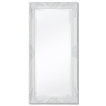 Vx - miroir mural style baroque 100x50 cm blanc Vx - miroir mural style baroque 100x50 cm blanc