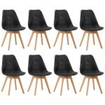 Wafting lot de 8 chaises scandinave designtissu en faux daim et pieds en htre massif pour salon chambre ...