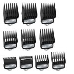 Set de contre - peignes - wahl - 03421 - 100 - 10 tailles 15?25 mm - noir - compatibilit� �tendue