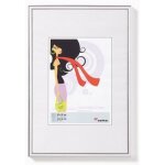 Cadre photo - walther - new lifestyle 10x15 - plastique - argent - rectangulaire - contemporain