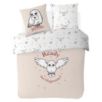Warner - housse de couette harry potter hedwige 220x240 cm + 2 taies doreillers 63x63 cm - 100% coton ...