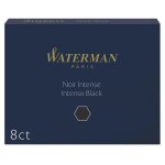 Waterman bote de8 cartouches longues encre noir intense pour stylo plume