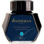 Encre pour stylo plume - waterman - bleu inspiration - flacon 50 ml - rechargeable - non effa�able