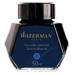 Waterman encre pour stylo plume couleur bleu srnit flacon 50ml