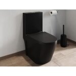 Wc � poser noir mat en c�ramique - evacuation horizontale - nagilam