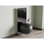 Pack wc suspendu en céramique noir mat avec bâti - support décoratif - huro ii Pack wc suspendu en céramique noir mat avec bâti - support décoratif - huro ii