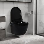 Wc suspendu avec fonction de bidet - vidaxl - céramique noir - sans rebord - 36cm profondeur - 77cm hauteur ... Wc suspendu avec fonction de bidet - vidaxl - céramique noir - sans rebord - 36cm profondeur - 77cm hauteur ...