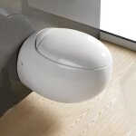 Wc suspendu oeuf 59x41 cm blanc avec abattant ove