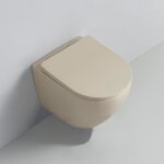 Wc suspendu ovale - rue du bain - cort - céramique beige mat - sans bride - rimless Wc suspendu ovale - rue du bain - cort - céramique beige mat - sans bride - rimless