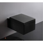 Wc suspendu rectangulaire - rue du bain - kube - noir - abattant avec frein de chute