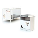 Webaby - chambre b�b� lit et commode � langer en bois alba blanc - taille unique