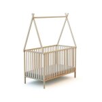 Webaby - lit tipi 60x120 en bois h�tre brut -