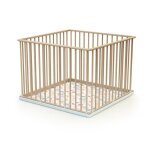 Webaby - parc b�b� en bois h�tre brut - 100x100