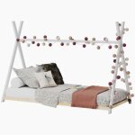 Weber lit cabane enfant montessori - pin massif - blanc - sommier inclus - 90x190 cm - modèle sioux Weber lit cabane enfant montessori - pin massif - blanc - sommier inclus - 90x190 cm - modèle sioux
