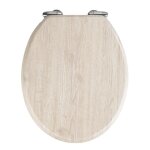 Abattant wc - wenko - chêne gris - mdf - 35. 5x42 cm - fixation inox Abattant wc - wenko - chêne gris - mdf - 35. 5x42 cm - fixation inox