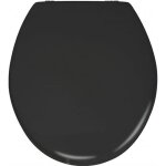 Wenko abattant wc noir prima abattant wc avec fixation inox mdf 37 x 41 cm noir mat