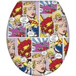 Abattant wc - wenko - original pop art - duroplast antibactrien - rouge - universel
