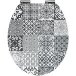 Abattant wc - wenko - portugal - mdf - 375x44 cm - gris avec frein de chute Abattant wc - wenko - portugal - mdf - 375x44 cm - gris avec frein de chute