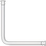 Wenko barre de douche angle universelle tringle douche angle  25 cm longueur adaptable blanc