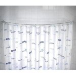 Wenko barre de douche arrondie tlescopique aluminium inox 80x80 - 90x90 cm 2. 5 cm blanc