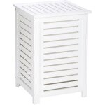 Wenko coffre � linge bois oslo panier � linge bois avec sac � linge sale amovible capacit� 56l bois 45x65x45 ...