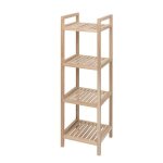 Wenko colonne meuble rangement �tag�re en bois sur pied acina 4 niveaux bois certifi� fsc� 35x110x35 ...