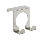 Wenko crochet porte serviette double � suspendre porte torchon cuisine lot de 2 acier inox 5x5 cm mat ...