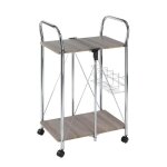 Wenko desserte de cuisine  roulettes dinette liky table desserte pliante mdf - mtal 565x905x44 cm marron ...