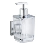 Distributeur de savon liquide mural - wenko - quadro - fixation sans per�age - acier inox - 330 ml