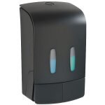 Distributeur de savon liquide - wenko - tartas - mural - 2x480 ml - plastique noir