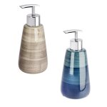 Wenko distributeur savon liquide pottery capacit� 360 ml c�ramique peinte � la main � 8x175 cm sable