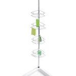 Wenko etagre de salle de bain tlescopique dolcedo 4 paniers de douche solution sans perage acier inox ...