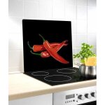 Wenko fond de hotte crdence cuisine en verre hot peperoni verre tremp 50x56 cm multicolore
