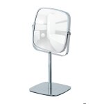 Wenko miroir grossissant x 5 - miroir maquillage sur pied - design carr en acier chrom - 14x14 cm