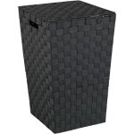 Panier  linge - wenko - adria - 48l - polypropylne effet osier - noir - 33x53x33 cm