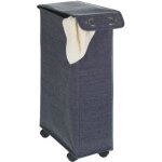 Wenko panier  linge troit corno prime panier linge roulettes capacit 43l en tissu mlang coton - ...