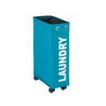 Panier � linge - wenko - corno - 43l - polyester - 18. 5x60x40 cm - turquoise