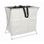 Wenko panier � linge pliant trio dark - light & color panier � linge 3 compartiments avec poign�e de ...