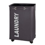 Wenko panier � linge quadro laundry panier � linge � roulettes et poign�e de transport capacit� 79l polyester ...