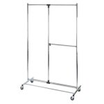 Portant v�tements - wenko - profissimo - 2 niveaux - 4 roulettes - ajustable en hauteur