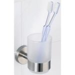 Porte - gobelet à brosser les dents mural uno bosio wenko - verre satiné et acier inox mat - 7x95x105 ... Porte - gobelet à brosser les dents mural uno bosio wenko - verre satiné et acier inox mat - 7x95x105 ...